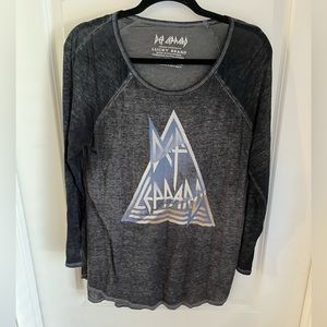 Lucky Brand Def Lepard Baseball Tee
